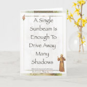 太陽光線の祈りの言葉聖者アッシジのフランチェスコ カード (黄色い花)