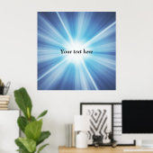 太陽光線パターンテンプレート ポスター (ホームオフィス)