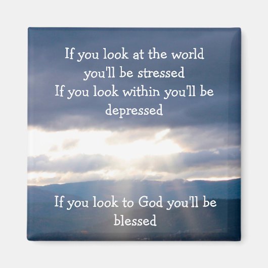 太陽光線レイクショアストーム雲が神を見る マグネット (正面)