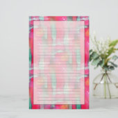 太陽光輝抽象芸術絵を描水色 便箋 (スタンド正面)