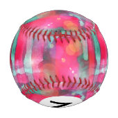 太陽光輝抽象芸術絵を描水色 野球ボール (裏面)