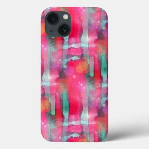 太陽光輝抽象芸術絵を描水色 iPhone 13ケース