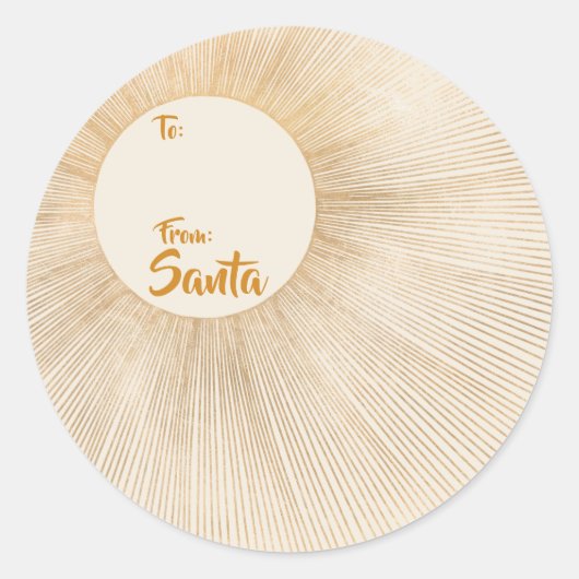 太陽占星術の光，金ゴールド，太陽の光，から ラウンドシール (正面)