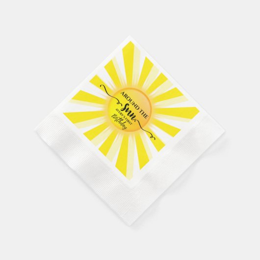 太陽夏のまわりにの誕生日会の第1回 縁ありカクテルナプキン (角)