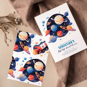 太陽外のまわりに外宇宙の最初の旅1回目の誕生日 招待状