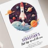 太陽外のまわりに外宇宙の最初の旅1回目の誕生日 招待状