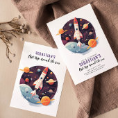 太陽外のまわりに外宇宙の最初の旅1回目の誕生日 招待状