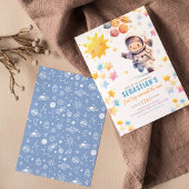 太陽外のまわりに外宇宙の最初の旅1回目の誕生日 招待状