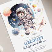 太陽外のまわりに外宇宙の最初の旅1回目の誕生日 招待状