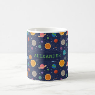 太陽太陽の惑星系パーソナライズされた コーヒーマグカップ