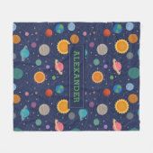 太陽太陽の惑星系パーソナライズされた フリースブランケット (正面(横))