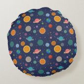 太陽太陽の惑星系パーソナライズされた ラウンドクッション (裏面)