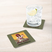 太陽女中カリフォルニア干しぶどうポスター スクエアペーパーコースター (インサイチュ)