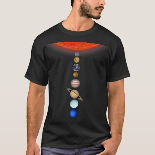太陽惑星系系太陽の空間 Tシャツ (正面)