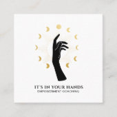 *~*太陽手の月相黒の宇宙金ゴールド  スクエア名刺 (正面)