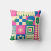 太陽抽象芸術カラフルの幾何学的パターン クッション (正面)