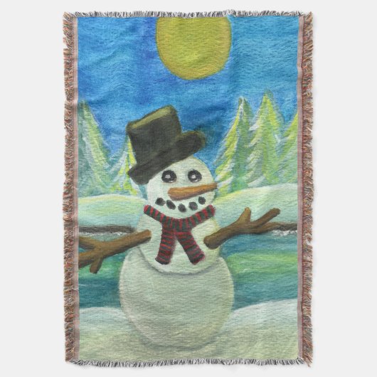 太陽接吻された雪だるま スローブランケット (正面縦)