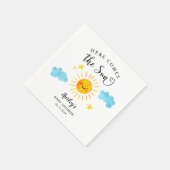 太陽来の赤ちゃんシャワー スタンダードカクテルナプキン (角)