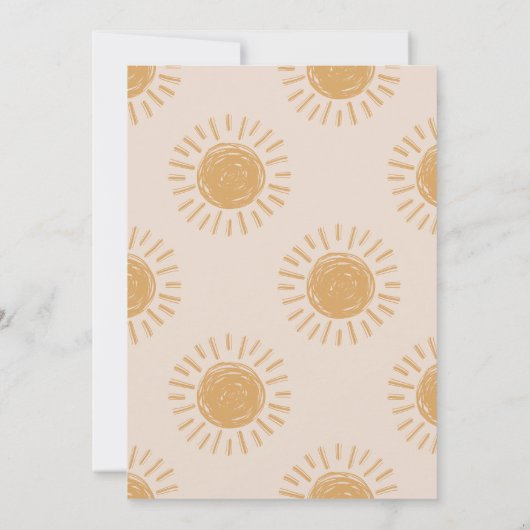 太陽来の赤ちゃんシャワー | Sunベビーシャワー 招待状 (裏面)