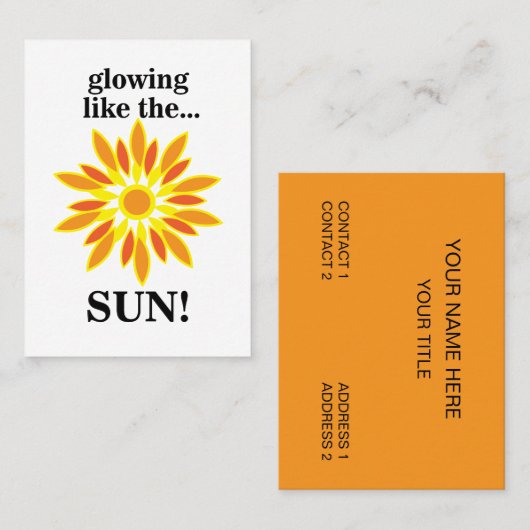 太陽白熱［赤熱］光を放つのように 名刺 (正面/裏面)