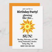 太陽白熱［赤熱］光を放つ誕生日会のように 招待状 (正面/裏面)