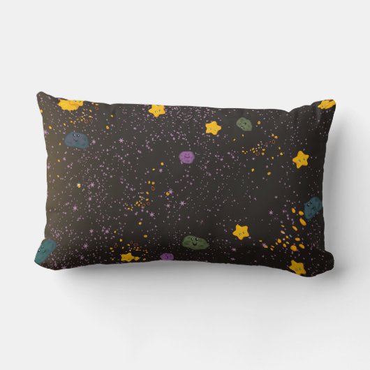 太陽系のおもしろいな惑星の枕 ランバークッション (裏面)