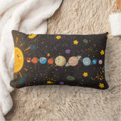 太陽系のおもしろいな惑星の枕 ランバークッション (ブランケット)