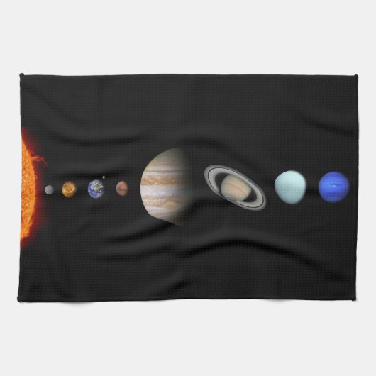 太陽系のカスタムな台所タオルの惑星 キッチンタオル (横)