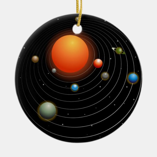 太陽系のグラフィック セラミックオーナメント (正面)