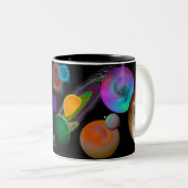太陽系のデザインのマグ ツートーンマグカップ (正面右)