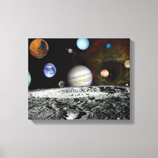 太陽系のボイジャー画像モンタージュ宇宙写真 キャンバスプリント (正面)