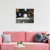 太陽系のボイジャー画像モンタージュ宇宙写真 キャンバスプリント (インサイチュ (リビング))