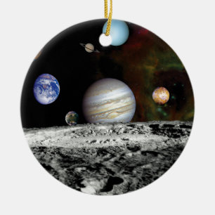 太陽系のボイジャー画像モンタージュ宇宙写真 セラミックオーナメント