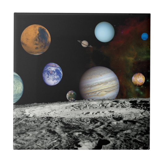 太陽系のボイジャー画像モンタージュ宇宙写真 タイル (正面)