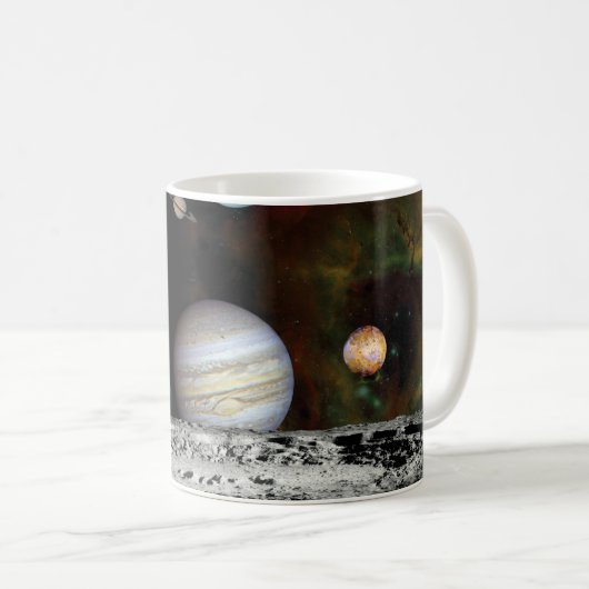 太陽系のボイジャー画像モンタージュ宇宙写真 マグカップ (正面右)
