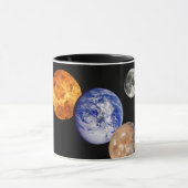 太陽系のモンタージュ JPL惑星写真 マグカップ (中央)
