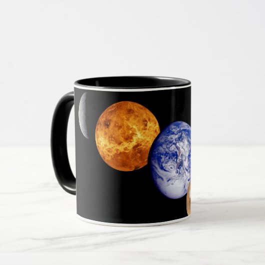 太陽系のモンタージュ JPL惑星写真 マグカップ (正面左)