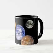 太陽系のモンタージュ JPL惑星写真 マグカップ (正面右)