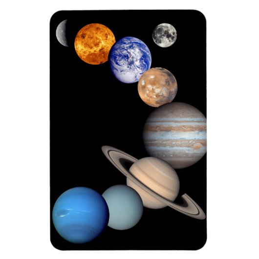 太陽系のモンタージュ JPL惑星写真 マグネット (縦)