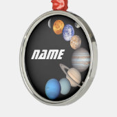 太陽系のモンタージュJPLの写真-名前をカスタマイズ メタルオーナメント (左)