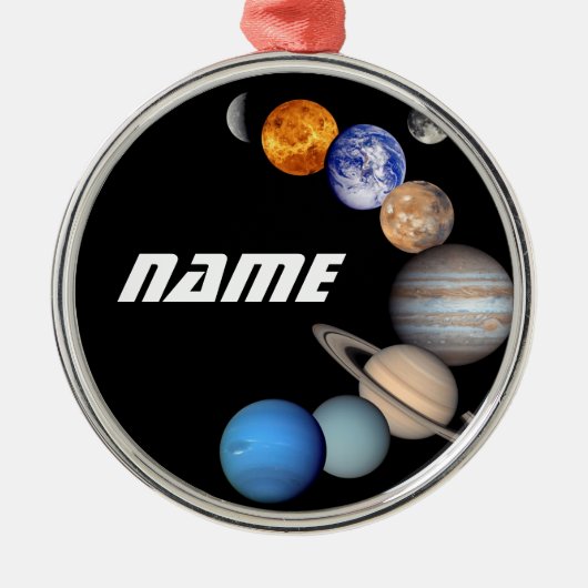太陽系のモンタージュJPLの写真-名前をカスタマイズ メタルオーナメント (正面)