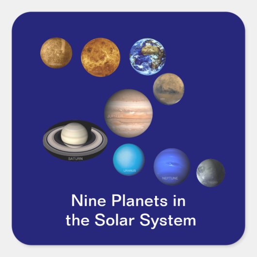 太陽系の九惑星 スクエアシール (正面)