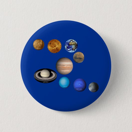 太陽系の九惑星 缶バッジ (正面)