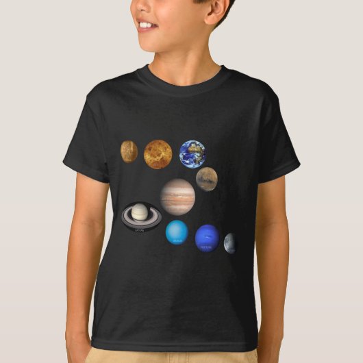 太陽系の九惑星 Tシャツ (正面)