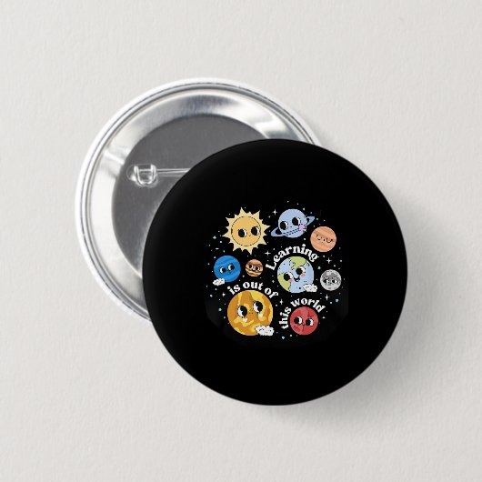 太陽系の学習はこの世のものとは思えない科学 缶バッジ (正面&裏面)