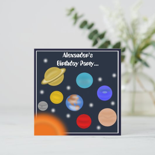 太陽系の宇宙の誕生会 招待状 (スタンド正面)