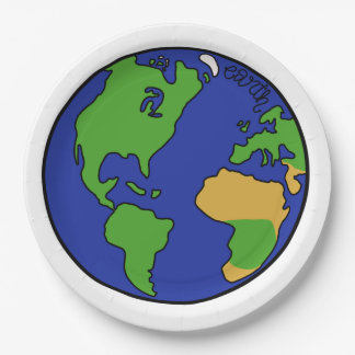 太陽系の惑星の地球 ペーパープレート