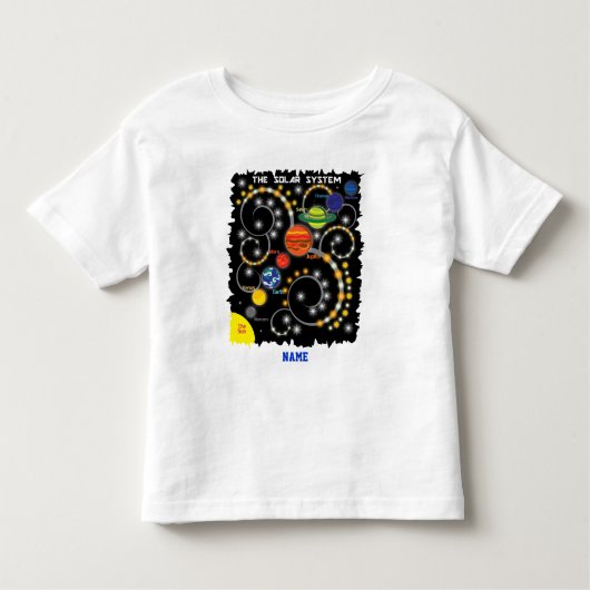 太陽系の惑星の宇宙天文学 トドラーTシャツ (正面)