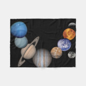 太陽系の惑星 フリースブランケット (正面(横))