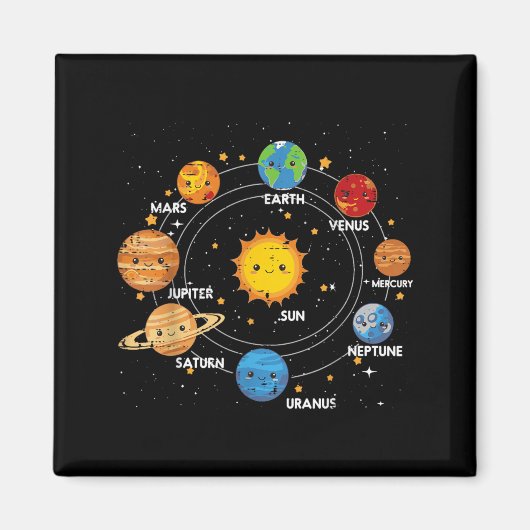 太陽系の惑星 太陽 銀河 宇宙 キッズ マグネット (正面)